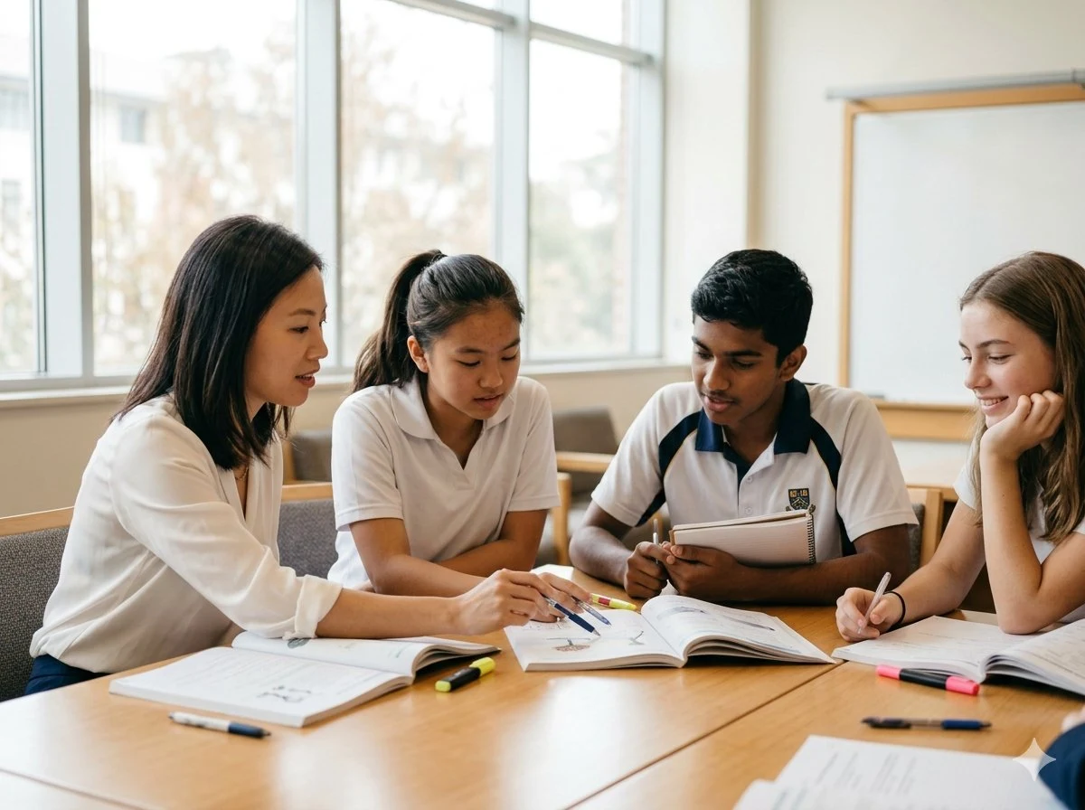 Ms Chan teaching students